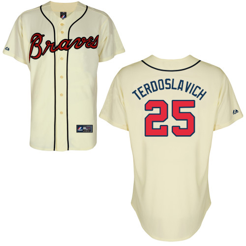 Joey Terdoslavich #25 mlb Jersey-Atlanta Braves Women's Authentic Alternate 2 Cool Base Baseball Jersey